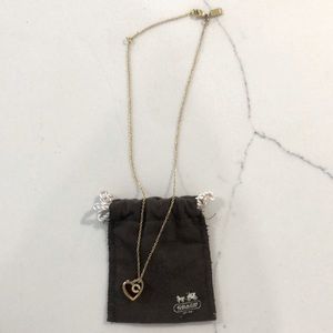 Coach heart rhinestone necklace